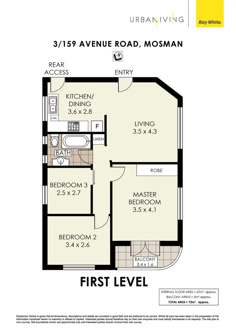 Floorplan of Homely apartment listing, 3/159 Avenue Road, Mosman NSW 2088