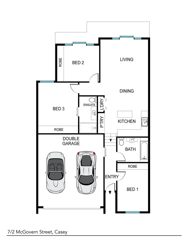 Floorplan of Homely townhouse listing, 7/2 McGovern Street, Casey ACT 2913