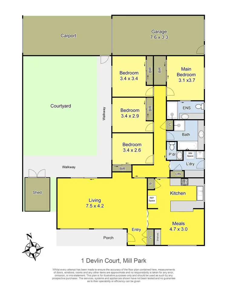 Floorplan of Homely house listing, 1 Devlin Court, Mill Park VIC 3082