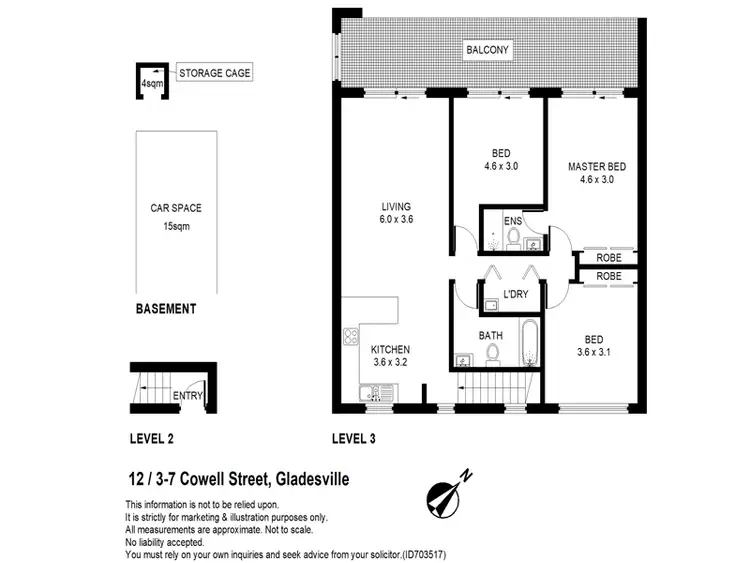 Floorplan of Homely apartment listing, 12/3-7 Cowell Street, Gladesville NSW 2111