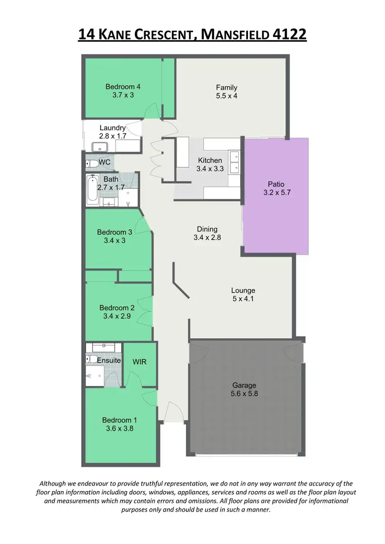 Floorplan of Homely house listing, 14 Kane Crescent, Mansfield QLD 4122