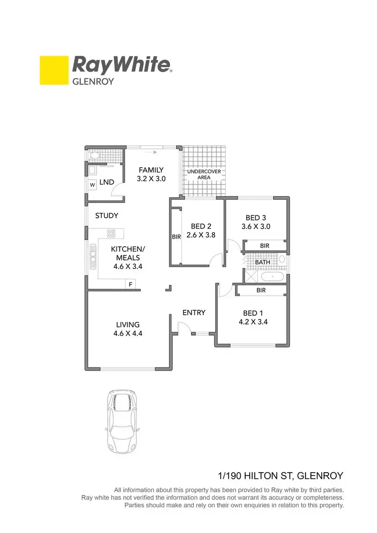 Floorplan of Homely unit listing, 1/190 Hilton Street, Glenroy VIC 3046