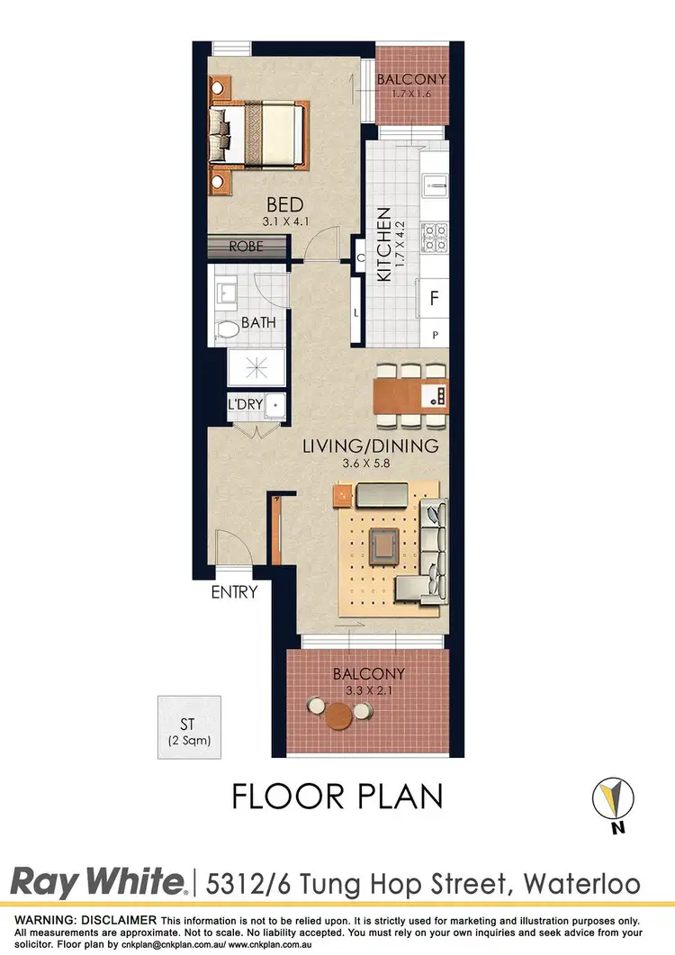 Floorplan of Homely apartment listing, 5312/6 Tung Hop Street, Waterloo NSW 2017