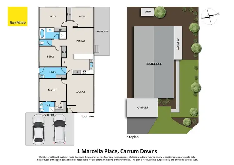 Floorplan of Homely house listing, 1 Marcella Place, Carrum Downs VIC 3201