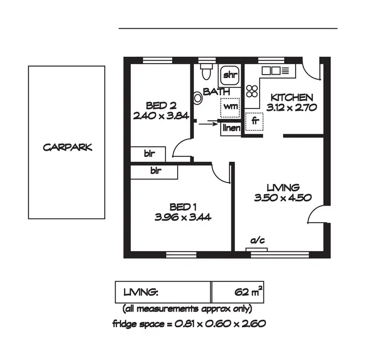Floorplan of Homely unit listing, 5/81 Third Avenue, Joslin SA 5070