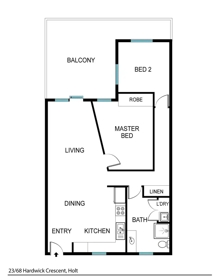 Floorplan of Homely unit listing, 23/68 Hardwick Crescent, Holt ACT 2615