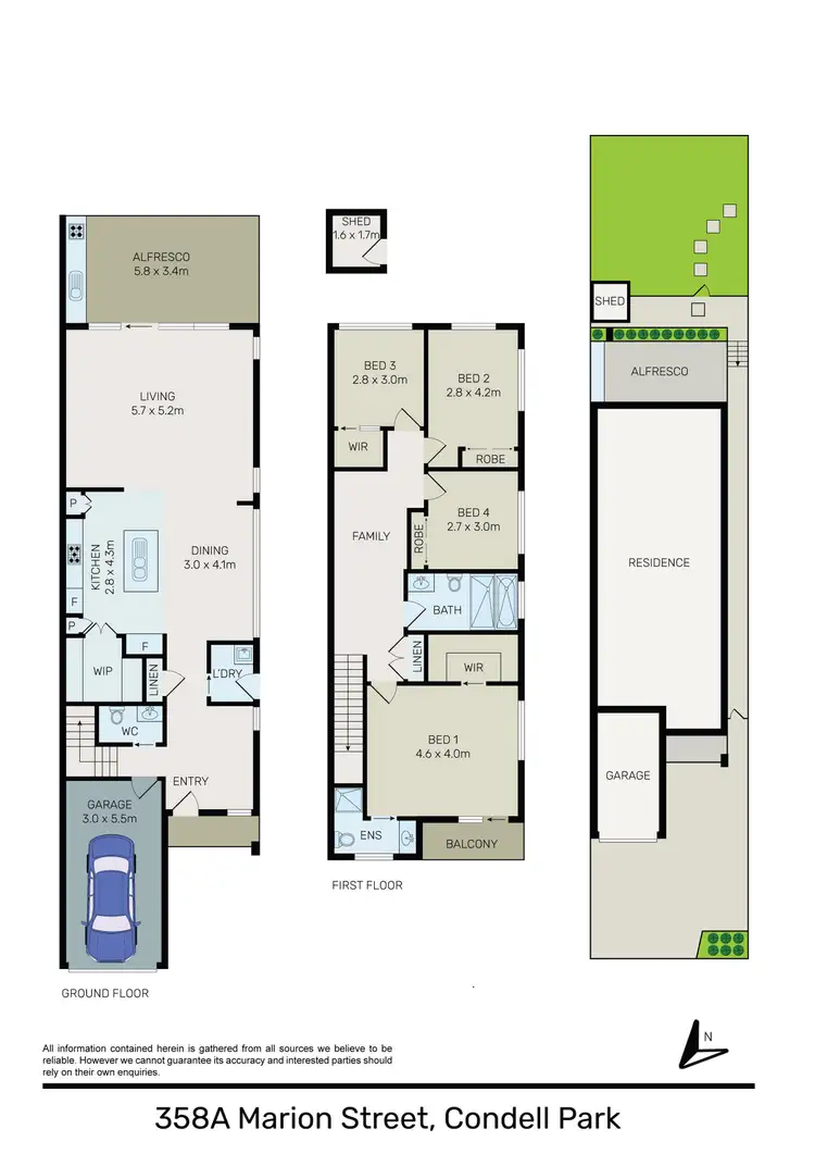 Floorplan of Homely semi-detached listing, 358A Marion Street, Condell Park NSW 2200