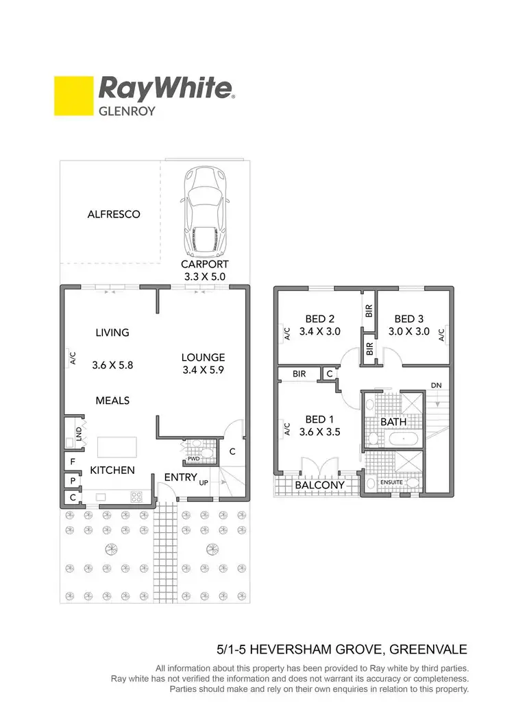 Floorplan of Homely townhouse listing, 5/1-5 Heversham Grove, Greenvale VIC 3059
