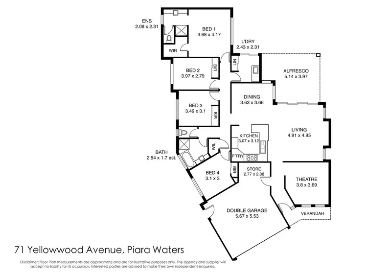 Floorplan of Homely house listing, 71 Yellowwood Avenue, Piara Waters WA 6112