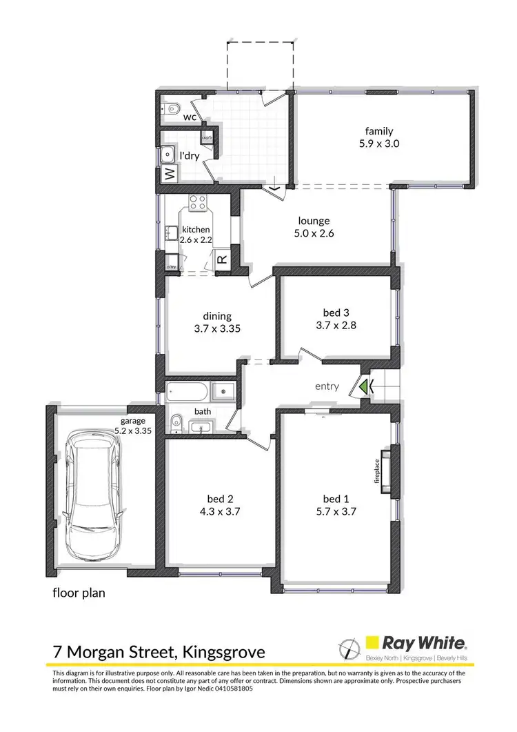 Floorplan of Homely house listing, 7 Morgan Street, Kingsgrove NSW 2208