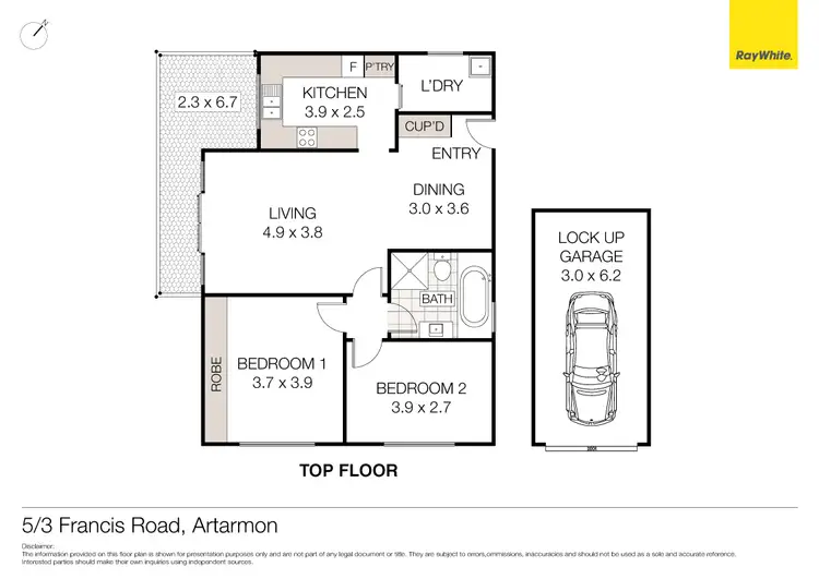 Floorplan of Homely unit listing, 5/3 Francis Road, Artarmon NSW 2064