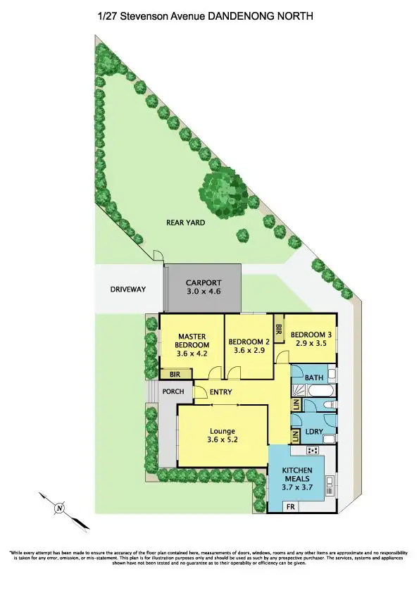 Floorplan of Homely unit listing, 1/27 Stevenson Avenue, Dandenong North VIC 3175