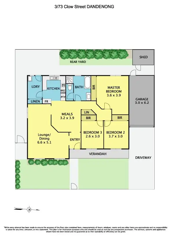 Floorplan of Homely unit listing, 3/73 Clow Street, Dandenong VIC 3175