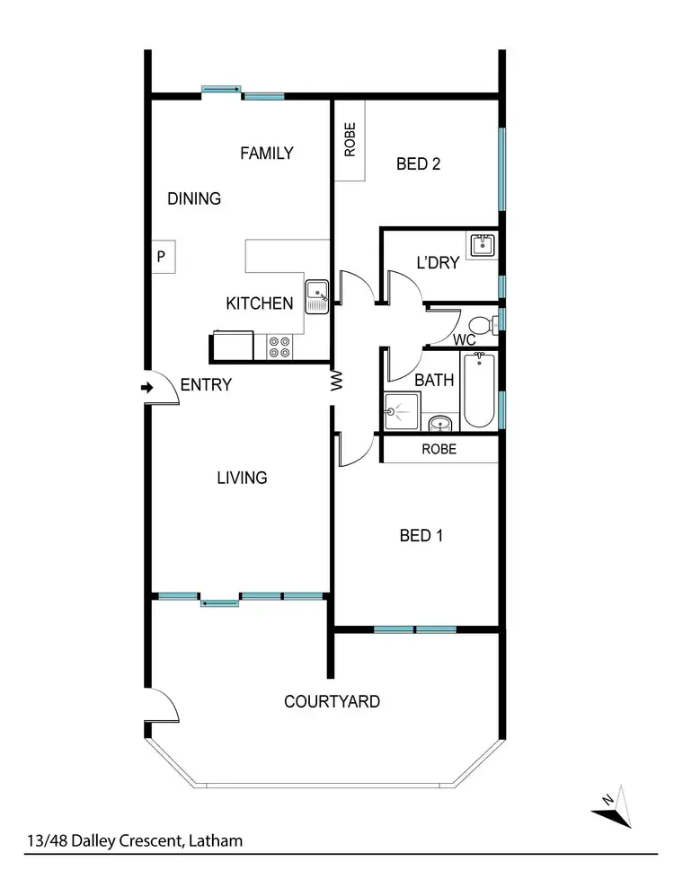 Floorplan of Homely unit listing, 13/48 Dalley Crescent, Latham ACT 2615