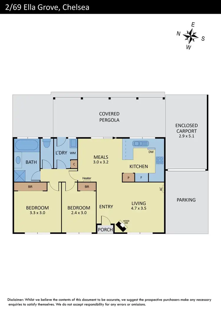 Floorplan of Homely unit listing, 2/69 Ella Grove, Chelsea VIC 3196