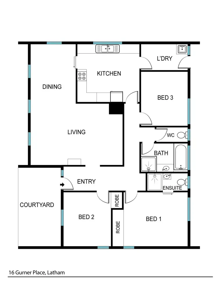 Floorplan of Homely house listing, 16 Gurner Place, Latham ACT 2615