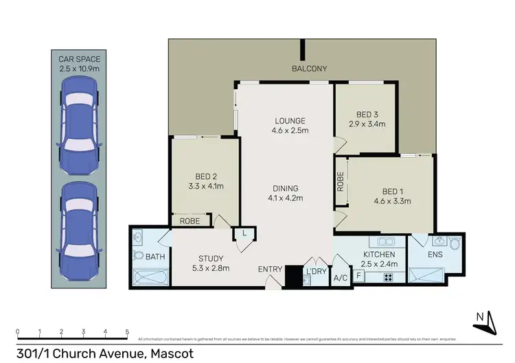 Floorplan of Homely apartment listing, 305/1 Church Avenue, Mascot NSW 2020