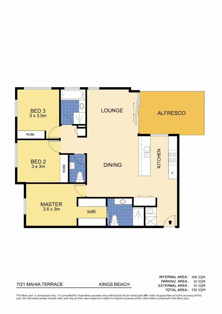 Floorplan of Homely unit listing, Unit 7/21 Mahia Terrace, Kings Beach QLD 4551