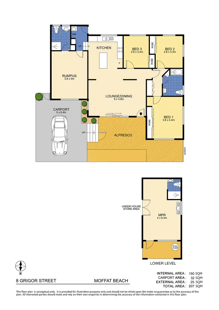 Floorplan of Homely house listing, 8 Grigor Street, Moffat Beach QLD 4551
