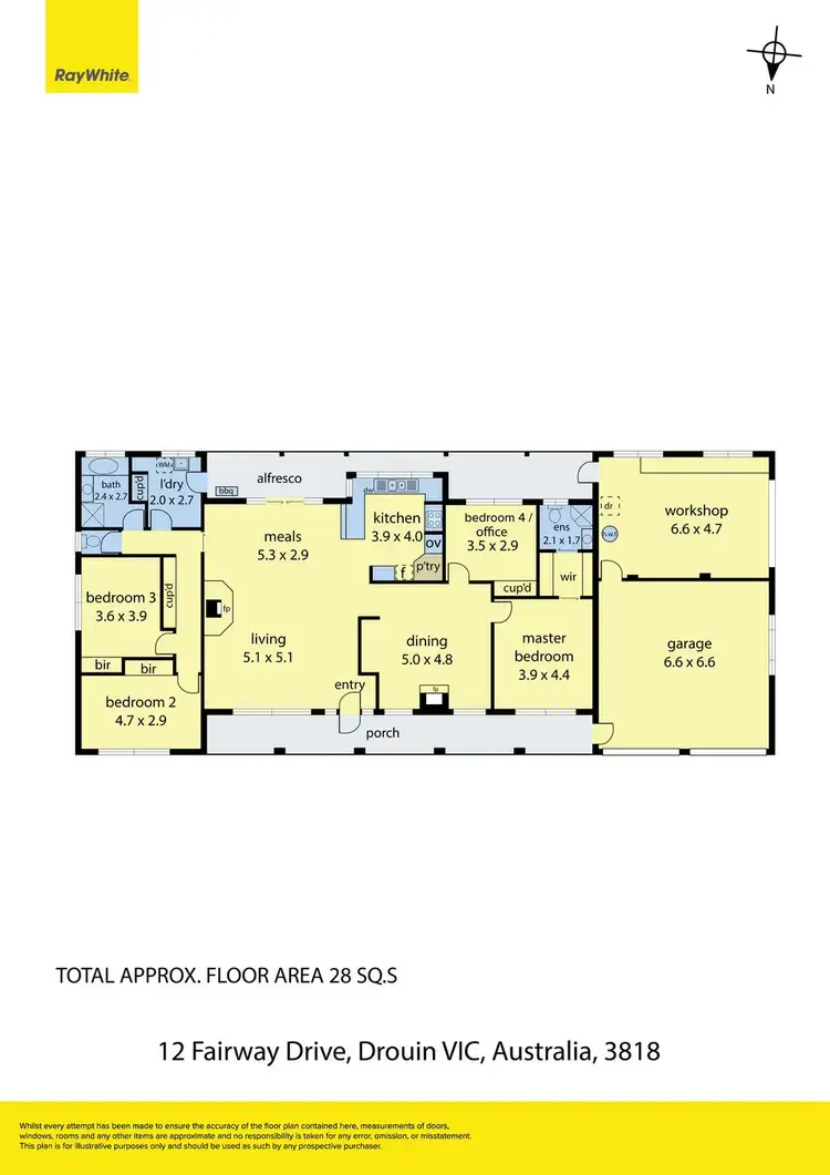 Floorplan of Homely house listing, 12 Fairway Drive, Drouin VIC 3818
