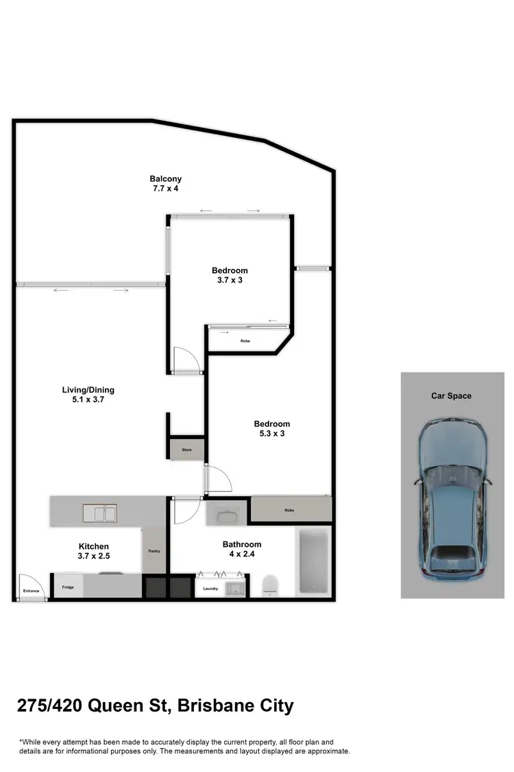 Floorplan of Homely apartment listing, 275/420 Queen Street, Brisbane City QLD 4000