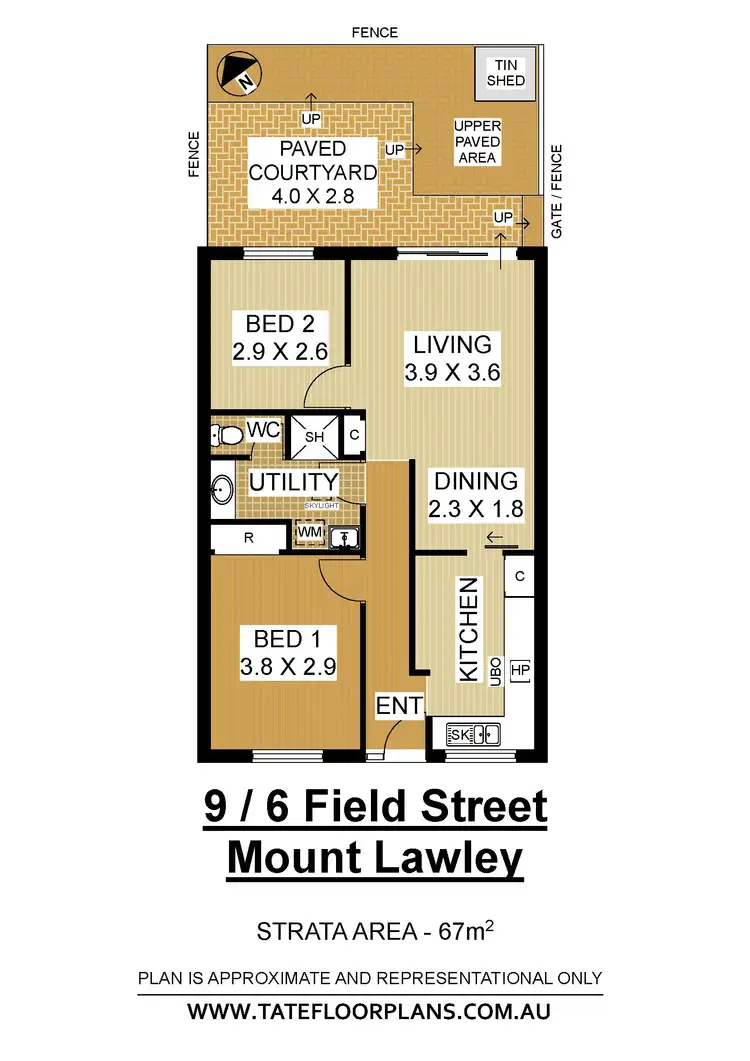 Floorplan of Homely unit listing, 9/6 Field Street, Mount Lawley WA 6050