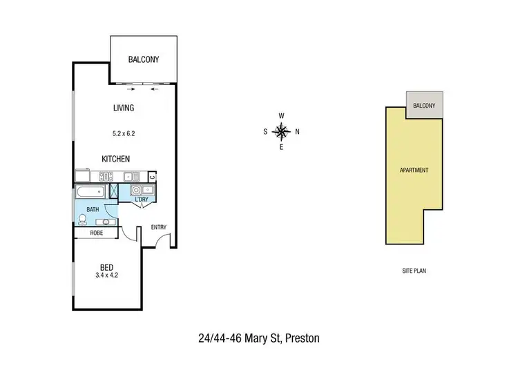 Floorplan of Homely apartment listing, 24/44-46 Mary Street, Preston VIC 3072