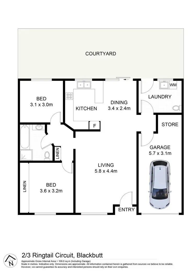 Floorplan of Homely villa listing, 2/3 Ringtail Circuit, Blackbutt NSW 2529