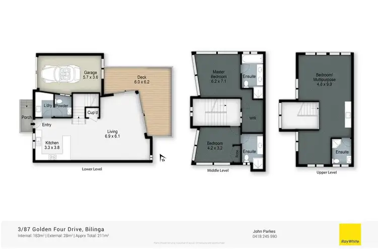 Floorplan of Homely townhouse listing, 3/87 Golden Four Drive, Bilinga QLD 4225