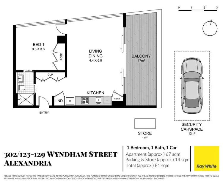 Floorplan of Homely apartment listing, 302/123-129 Wyndham Street, Alexandria NSW 2015
