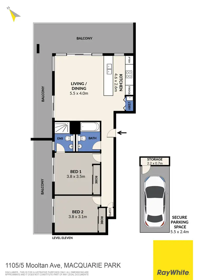 Floorplan of Homely unit listing, 1105/5 Mooltan Avenue, Macquarie Park NSW 2113