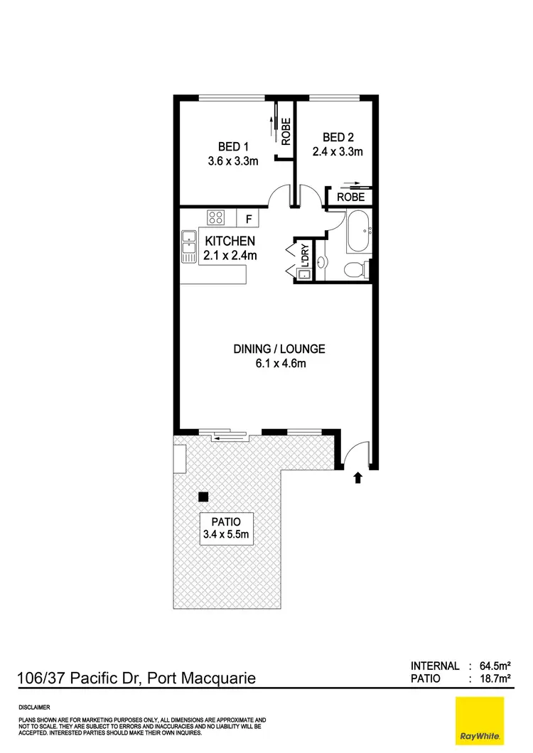 Floorplan of Homely unit listing, 6/37 Pacific Drive, Port Macquarie NSW 2444