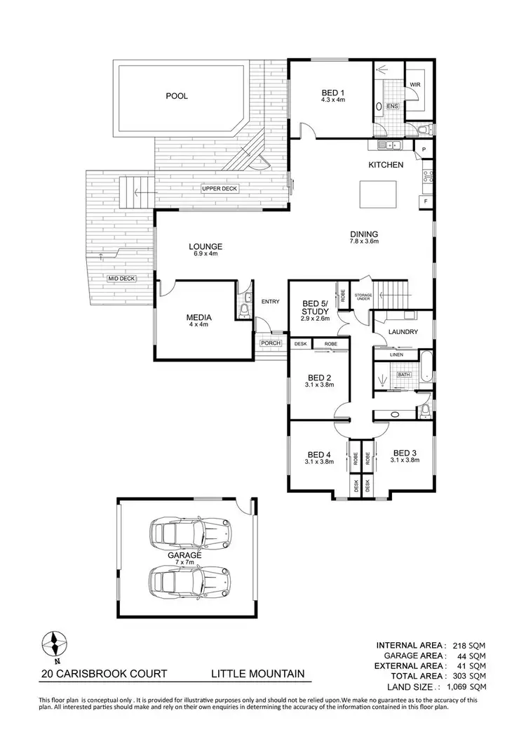 Floorplan of Homely house listing, 20 Carisbrook Court, Little Mountain QLD 4551