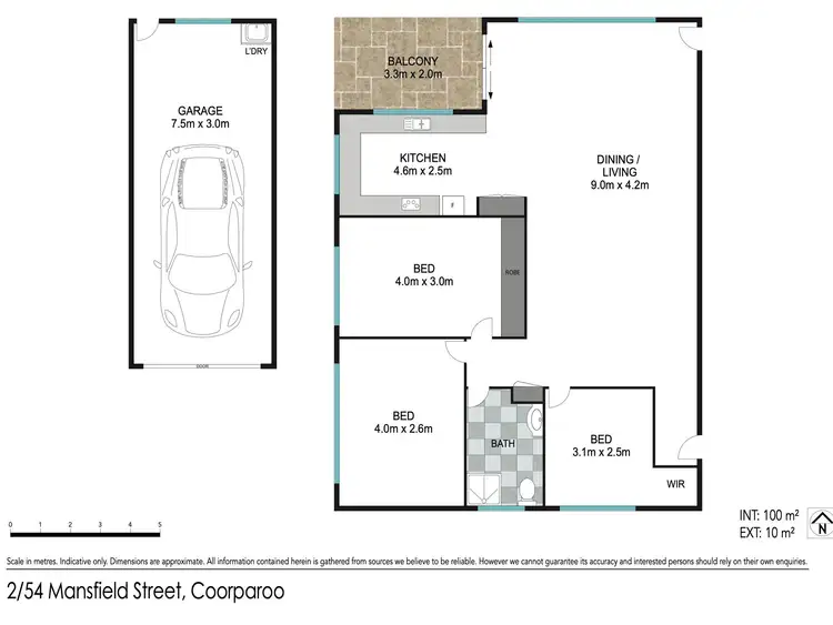 Floorplan of Homely unit listing, 2/54 Mansfield Street, Coorparoo QLD 4151