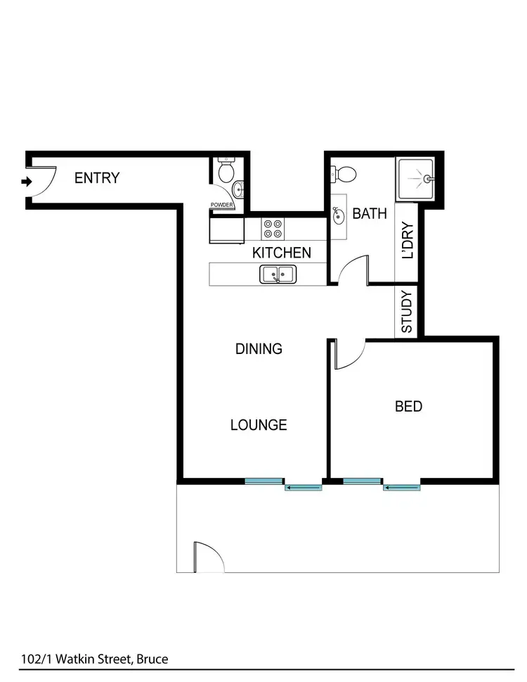 Floorplan of Homely unit listing, 102/1 Watkin Street, Bruce ACT 2617