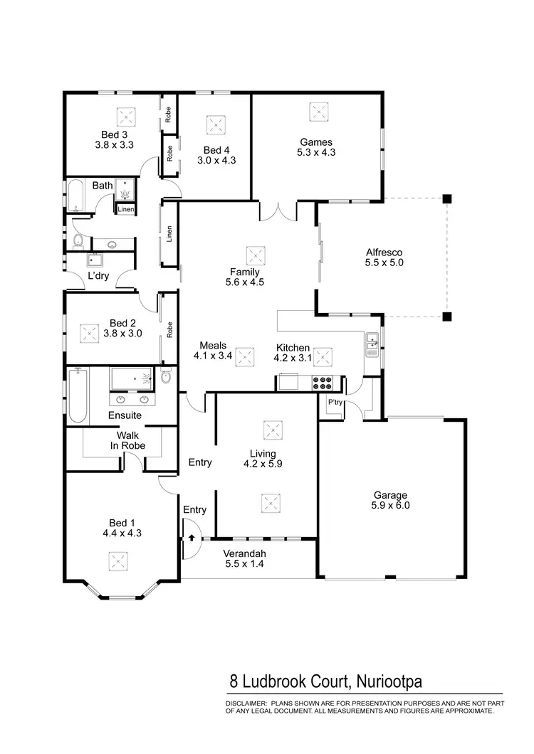 Floorplan of Homely house listing, 8 Ludbrook Court, Nuriootpa SA 5355