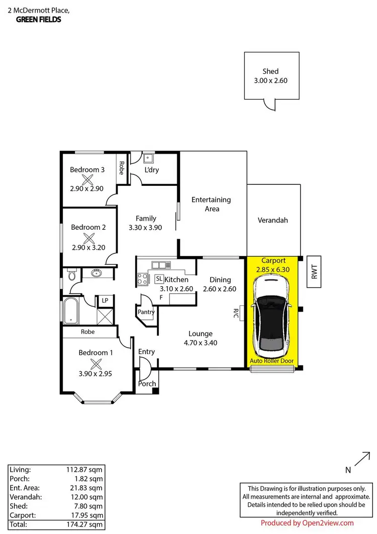 Floorplan of Homely house listing, 2 McDermott Place, Green Fields SA 5107