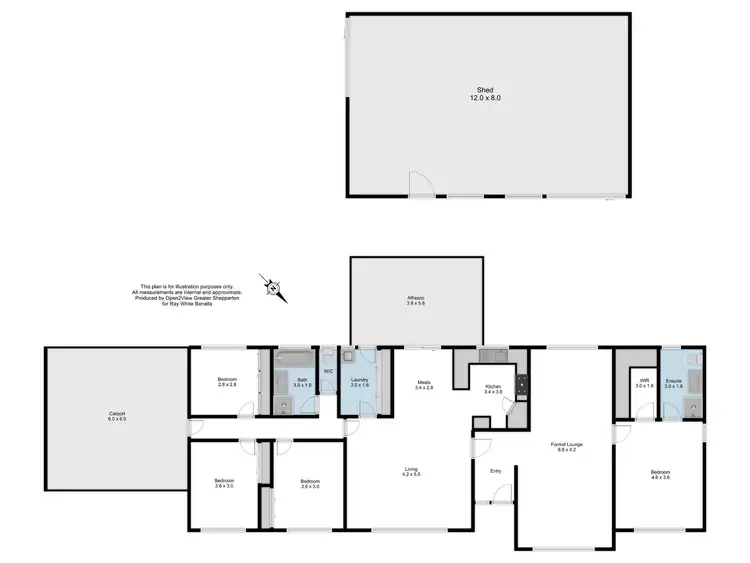 Floorplan of Homely house listing, 12 Noarana Drive, Benalla VIC 3672