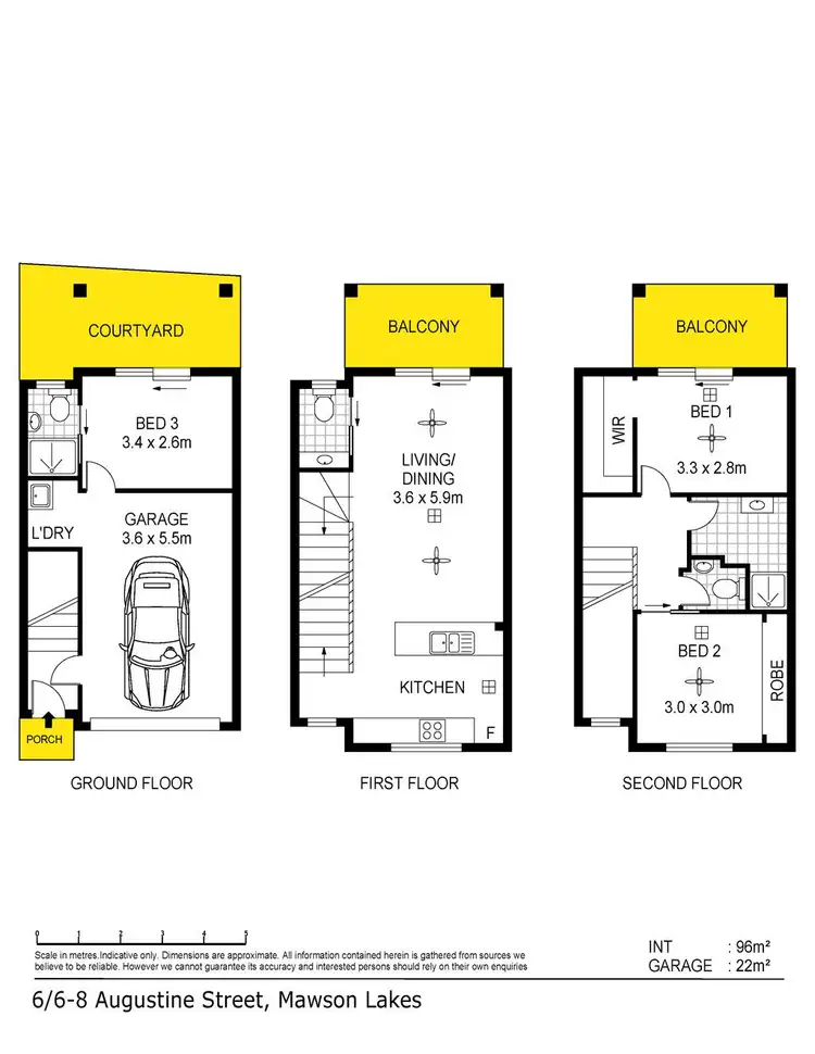 Floorplan of Homely townhouse listing, 6/6-8 Augustine Street, Mawson Lakes SA 5095