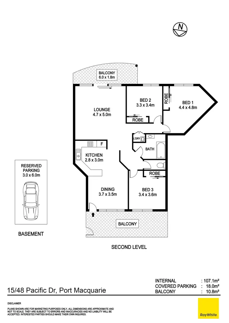 Floorplan of Homely unit listing, 15/48 Pacific Drive, Port Macquarie NSW 2444