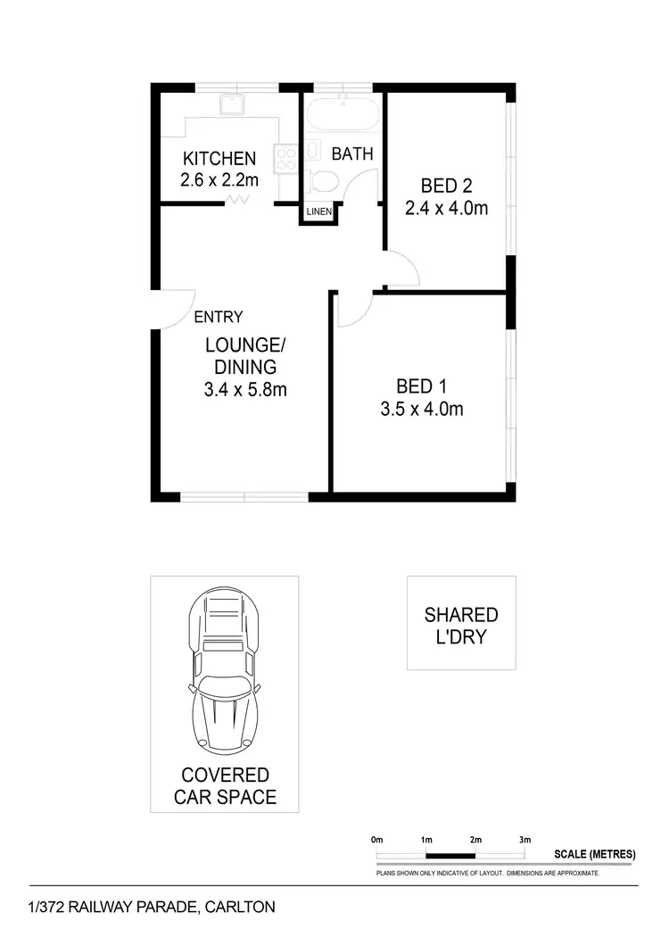 Floorplan of Homely unit listing, 1/372 Railway Parade, Carlton NSW 2218