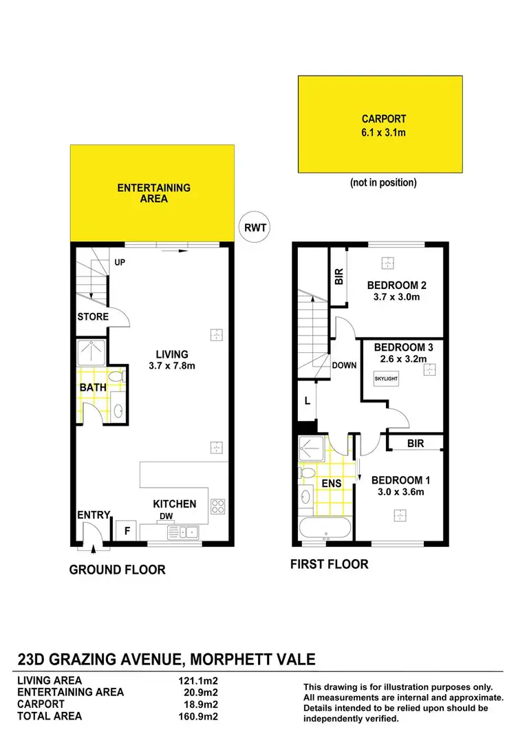 Floorplan of Homely townhouse listing, 23D Grazing Avenue, Morphett Vale SA 5162