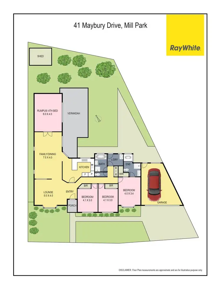 Floorplan of Homely house listing, 41 Maybury Drive, Mill Park VIC 3082