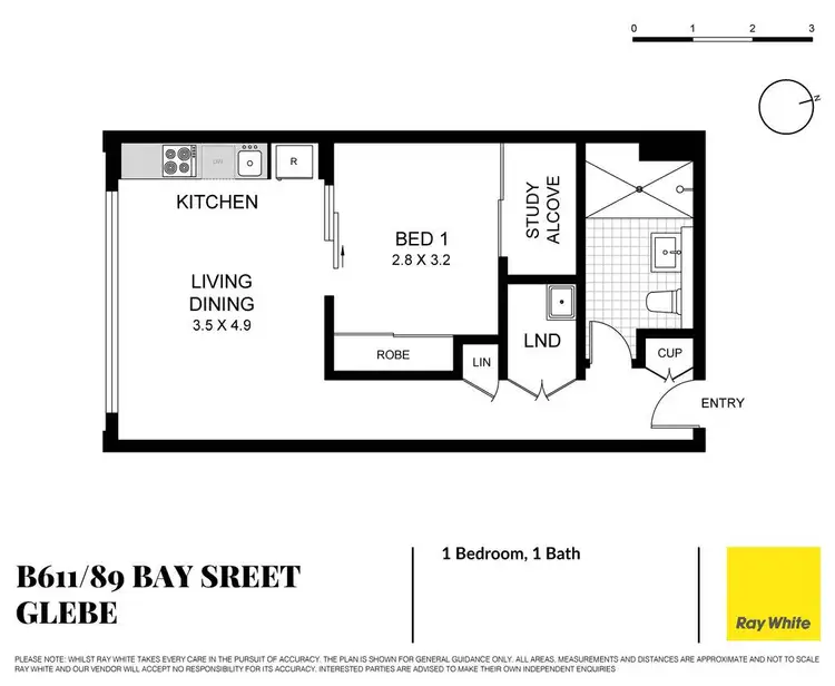 Floorplan of Homely apartment listing, B611/89 Bay Street, Glebe NSW 2037