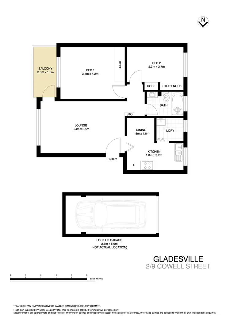 Floorplan of Homely apartment listing, 2/9 Cowell Street, Gladesville NSW 2111