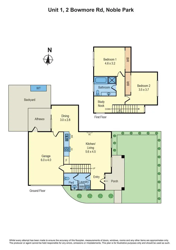 Floorplan of Homely townhouse listing, 1/2 Bowmore Road, Noble Park VIC 3174