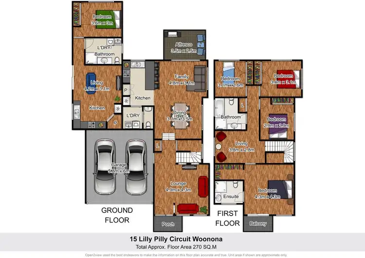Floorplan of Homely house listing, 15 & 15A Lilly Pilly Circuit, Woonona NSW 2517