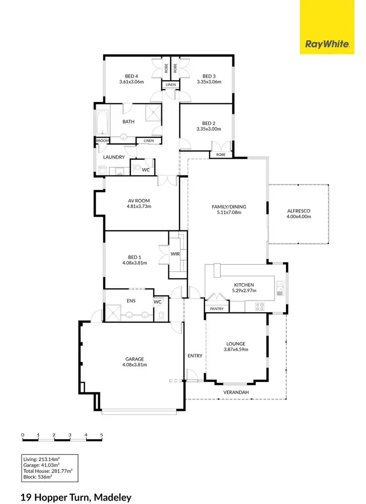 Floorplan of Homely house listing, 19 Hopper Turn, Madeley WA 6065