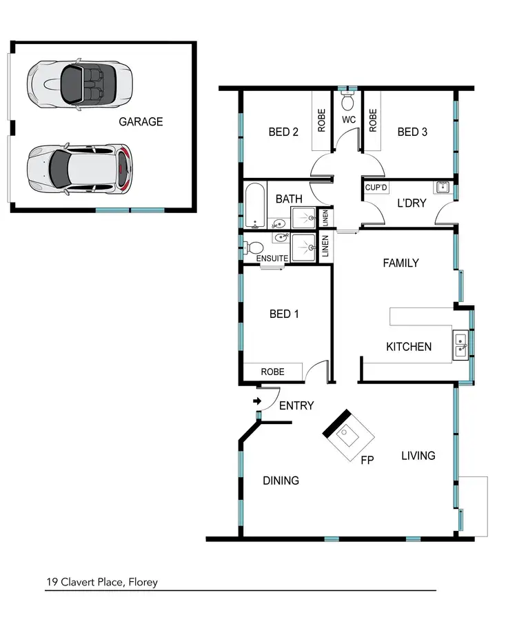 Floorplan of Homely house listing, 19 Clavert Place, Florey ACT 2615