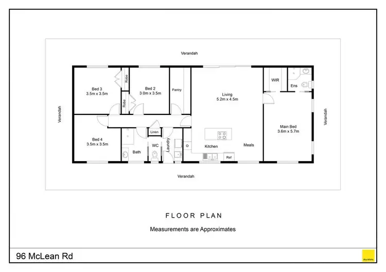 Floorplan of Homely rural property listing, 96 McLean Road, Rushworth VIC 3612